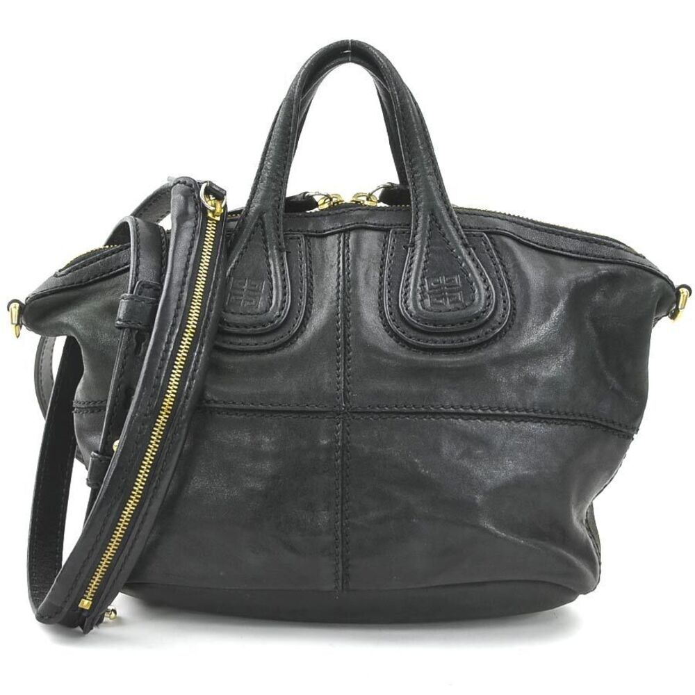 Givenchy Nightingale 2way Handbag Crossbody leather Black